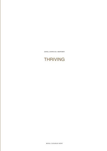 2005 Annual Report – "Thriving" - Royal Canadian Mint