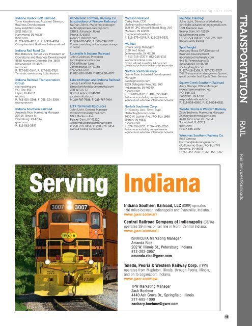 2016 Indiana Logistics Directory