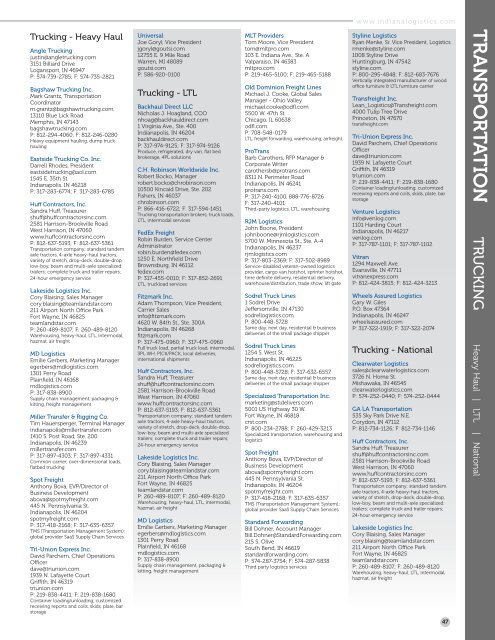 2016 Indiana Logistics Directory