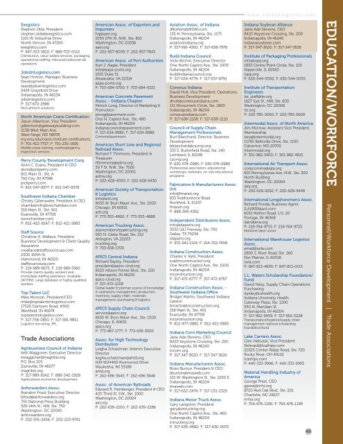 2016 Indiana Logistics Directory