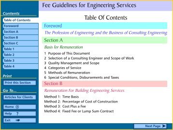 Fee Guidelines for Engineering Services Table Of Contents - APEGBC