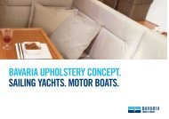 bavaria upholstery concept. sailing yachts. motor boats.