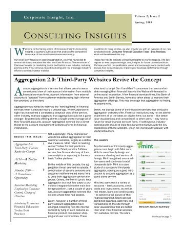 Consulting Insights - Spring 2009.pub - Corporate Insight