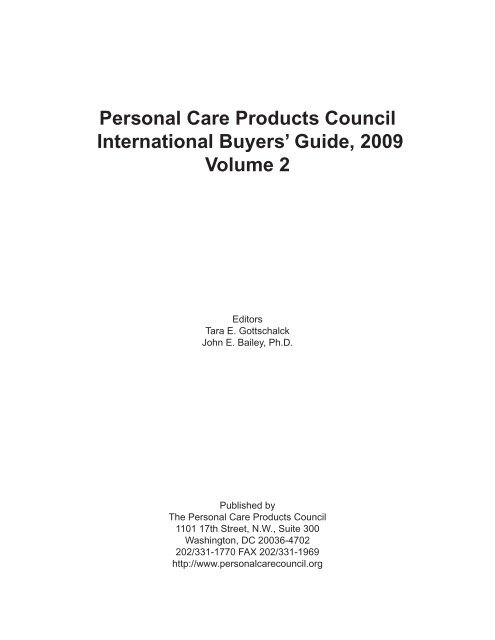 Personal Care Products Council International Buyers ... - Univar USA