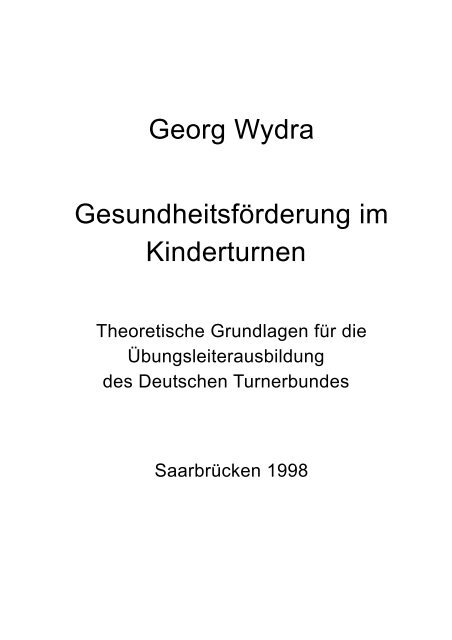 Georg Wydra Gesundheitsförderung im Kinderturnen