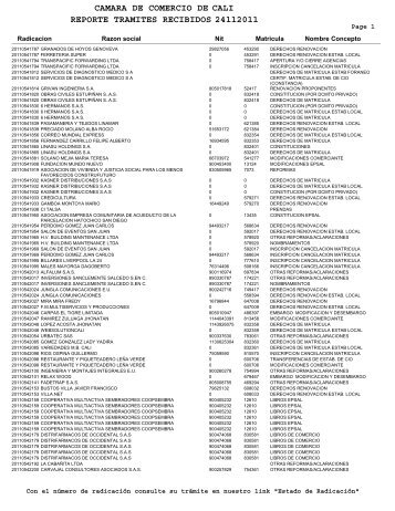 camara de comercio de reporte tramites recibidos 24112011 cali