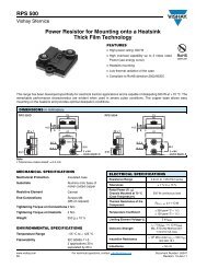 RPS 500 Power Resistor for Mounting onto a Heatsink ... - TTI Europe