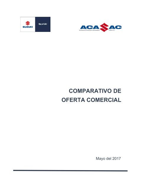 Comparativo de oferta comercial mayo 2017