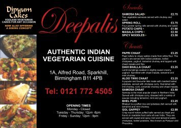 view menu - Deepalis Restaurant