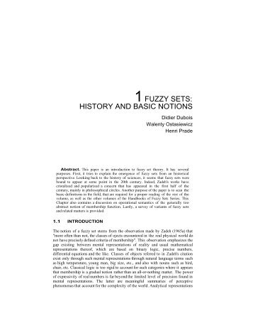 Fuzzy sets: history and basic notions - University of Colorado Boulder