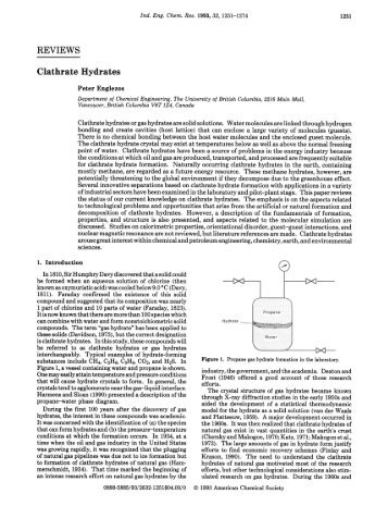 REVIEWS Clathrate Hydrates - cryostasis.com