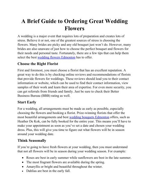 great wedding flowers
