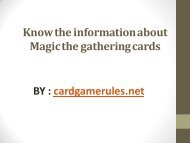 Know the information about Magic the gathering cards 