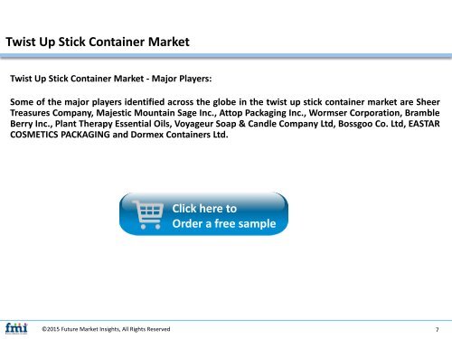 Research Report and Overview on Twist Up Stick Container Market, 2016-2026