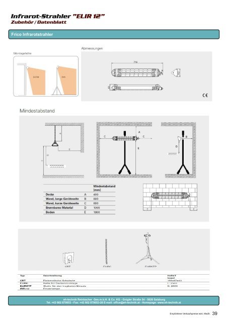 Preisliste eh-technik 2017-2018 - Elektrische Heizsysteme