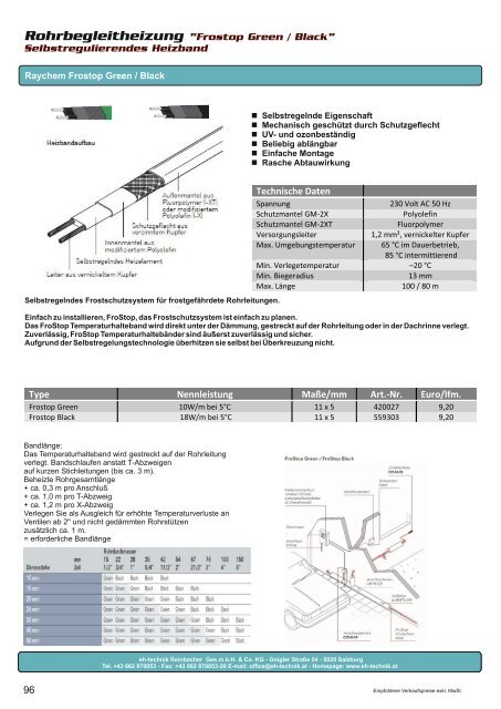 Preisliste eh-technik 2017-2018 - Elektrische Heizsysteme