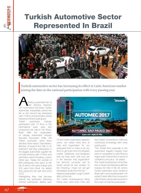 Automotive Exports  – May 2017