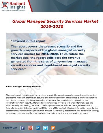 Global Managed Security Services Market Trends, Sales, Analysis & Forecast To 2016-2020