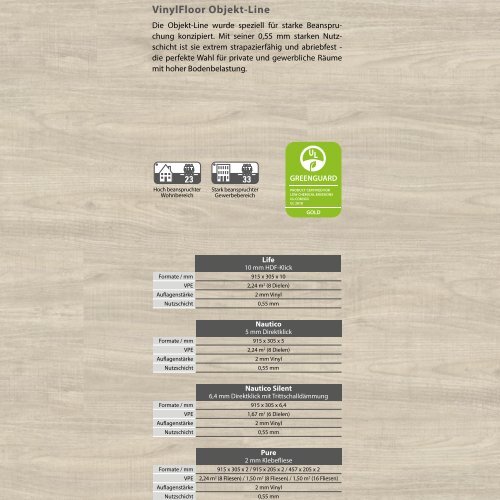 dwb Produktinformation VinylBoden ObjektLine Eiche gekalkt OV66018