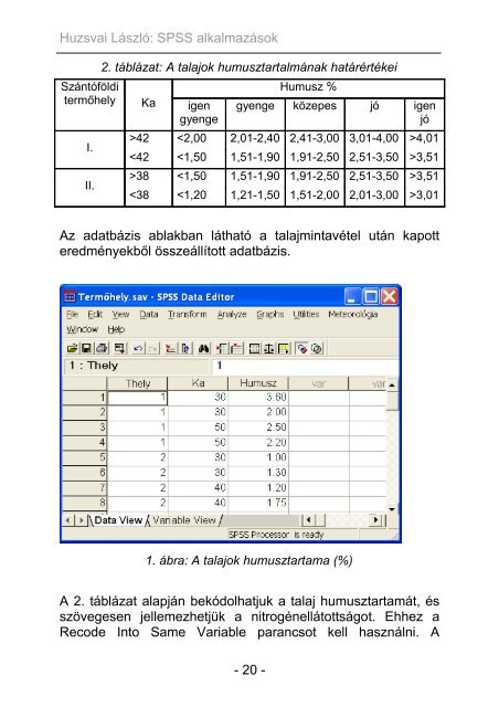 Biometriai mÃ³dszerek az SPSS - Debreceni Egyetem AgrÃ¡r