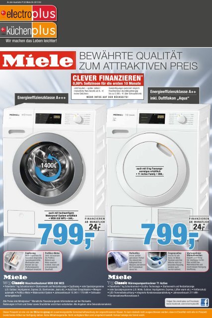 Prospekt electroplus PLAG - MIELE, BEWÄHRTE QUALITÄT ZUM ATTRAKTIVEN PREIS