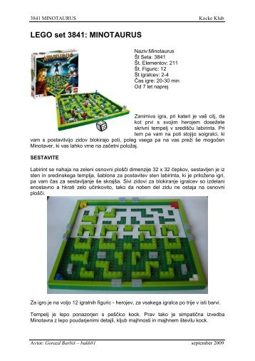 LEGO set 3841: MINOTAURUS - Kocke klub