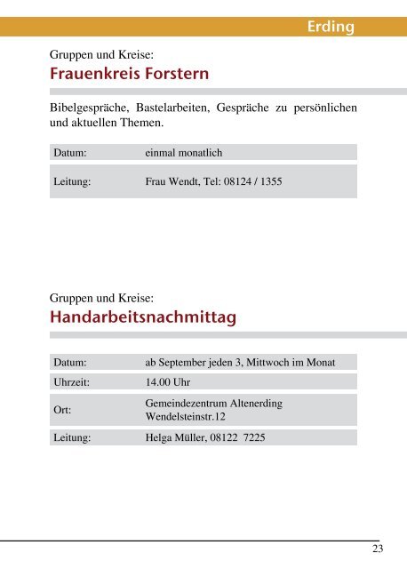 Bildung im Dekanat - Dekanat Freising