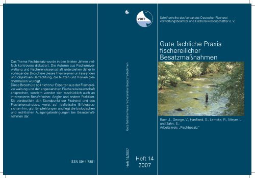 Gute fachliche Praxis fischereilicher Besatzmaßnahmen, 2007, Heft 14