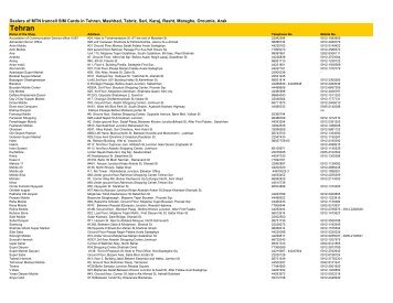 Dealers of MTN Irancell SIM Cards in Tehran