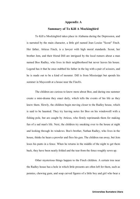 Appendix A Summary of To Kill A Mockingbird - USU Institutional ...