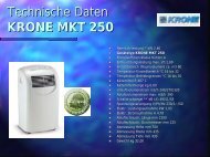 Technische Daten KRONE MKT 250
