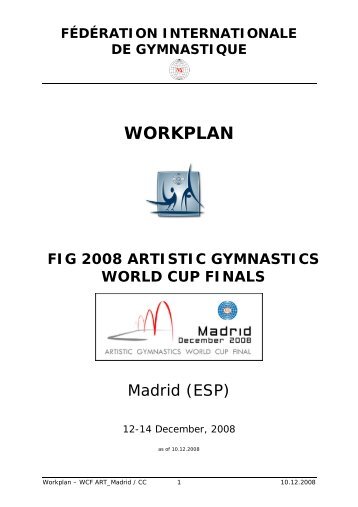 fédération internationale de gymnastique workplan fig ... - sportcentric