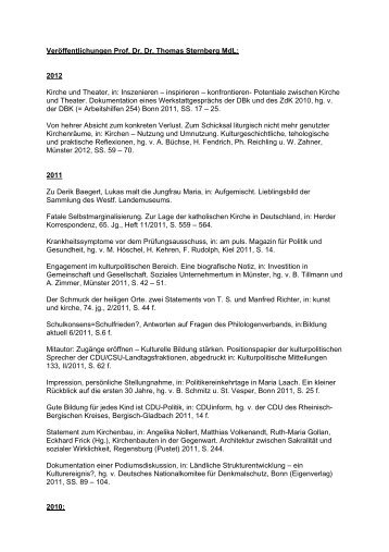 Veröffentlichungen 1983-2012 (pdf) - Sternberg, Prof. Dr. Dr ...