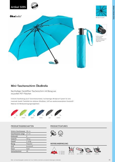 Regenschirme, Werbeschirme, Werbemittel Taschenschirme