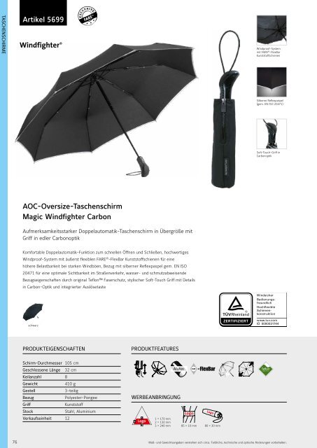 Regenschirme, Werbeschirme, Werbemittel Taschenschirme