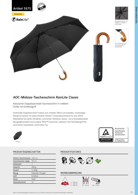 Regenschirme, Werbeschirme, Werbemittel Taschenschirme