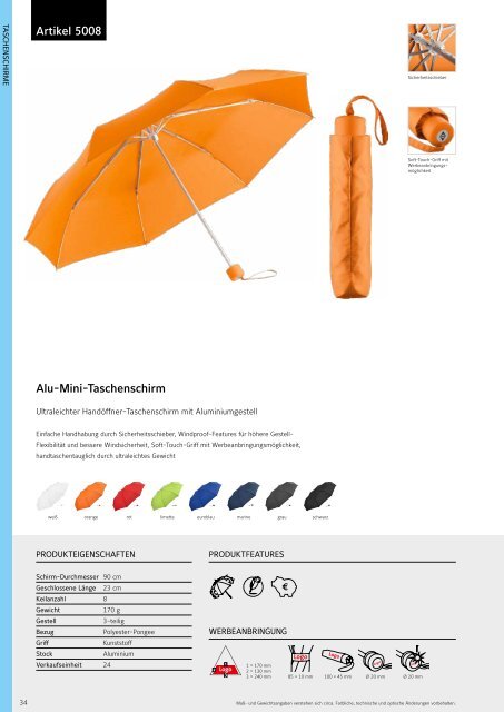 Regenschirme, Werbeschirme, Werbemittel Taschenschirme