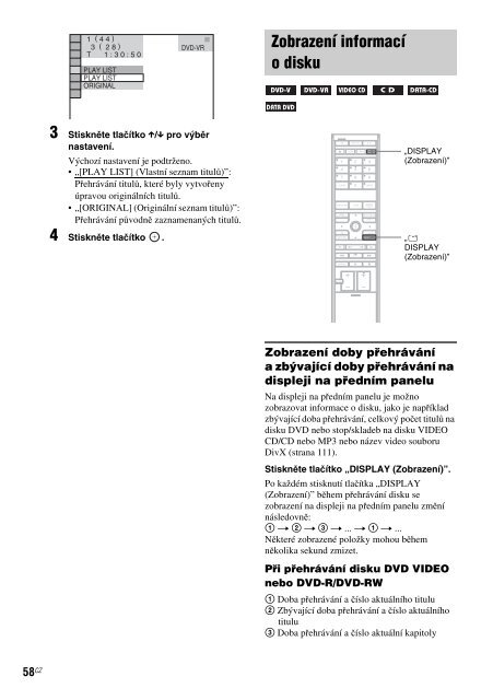 Sony DAV-IS10 - DAV-IS10 Istruzioni per l'uso Ceco