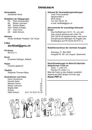 Dorfblatt 67 - Gemeinde Hirzel