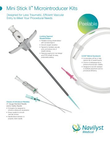 Mini Stick II™ Peelable Microintroducer Kits Data ... - Navilyst Medical