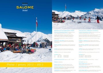 Preise Winter 2012/2013 - Hotel Salome