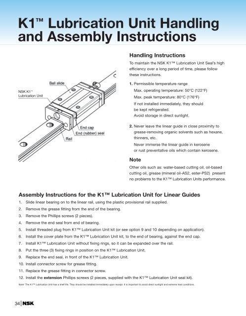 NSK Linear Guides - NSK Americas