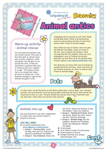 Warm-up activity – Animal rescue Animal mix-up - Girlguiding UK