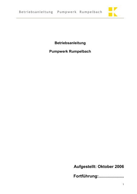 Aufgestellt: Oktober 2006 Fortführung - IB Klemm