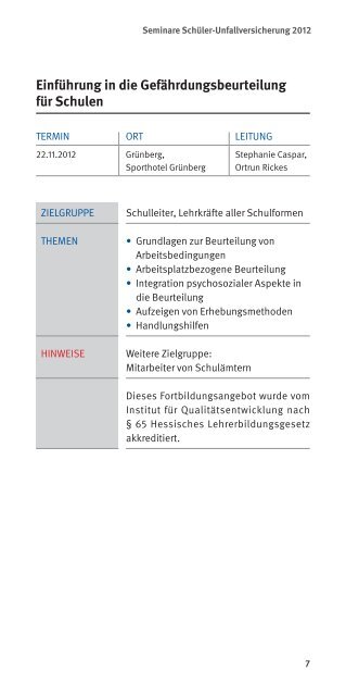 Seminare 2012 - Unfallkasse Hessen