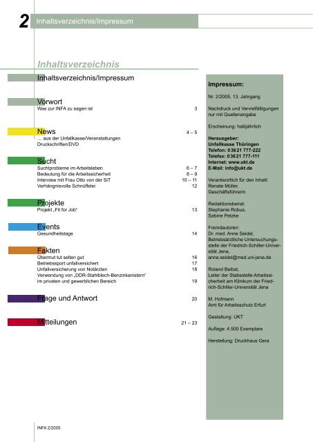 INFA 2/2005 - Unfallkasse Thüringen