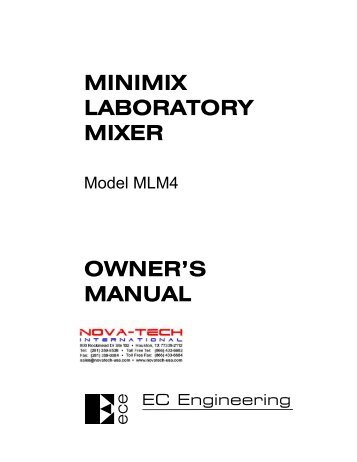 minimix laboratory mixer owner's manual - Nova-Tech International ...
