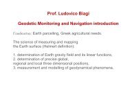 Prof. Ludovico Biagi Geodetic Monitoring and Navigation introduction