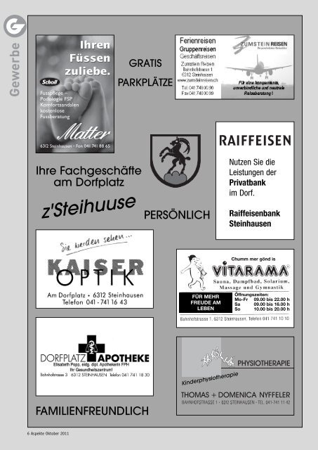 Ausgabe 10/2011 - Aspekte Steinhausen