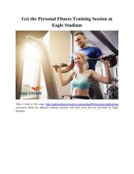 Get the Personal Fitness Training Session at Eagle Stadium